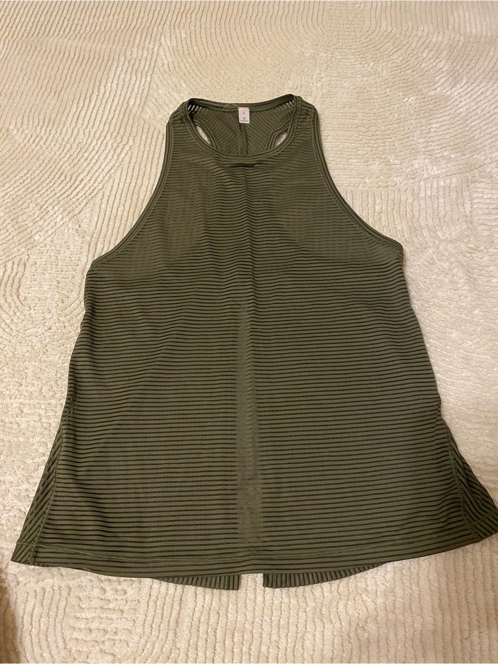 Lululemon Size 4 Olive Green Miles Ahead Tank in EUC